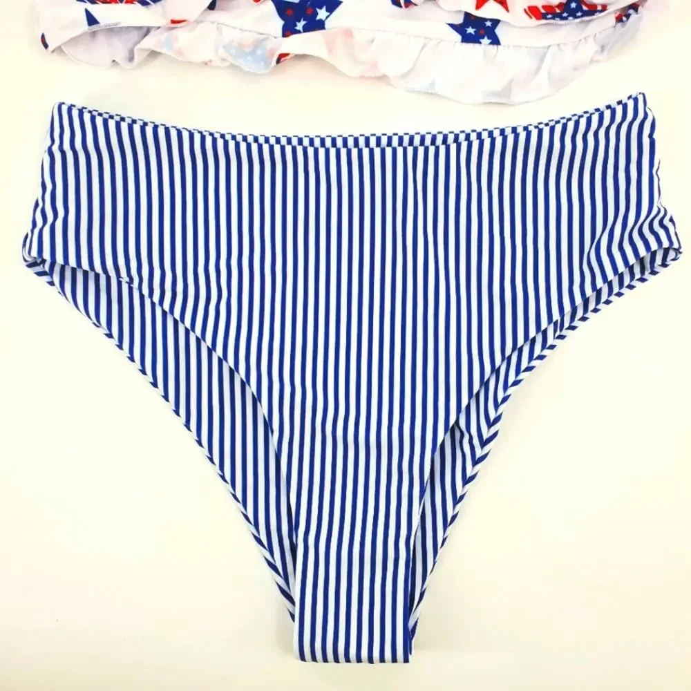 NWT Zaful Red, White & Blue Bikini size 8 - Picture 4 of 11